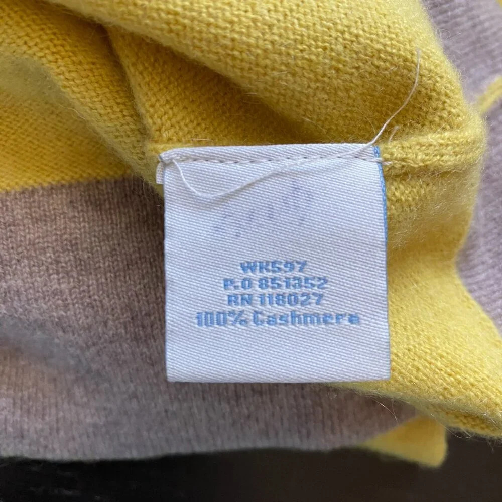 Boden Women's Size 4 100% Cashmere Puff Sleeve Knit Pullover Sweater Yellow Cozy - Picture 14 of 15
